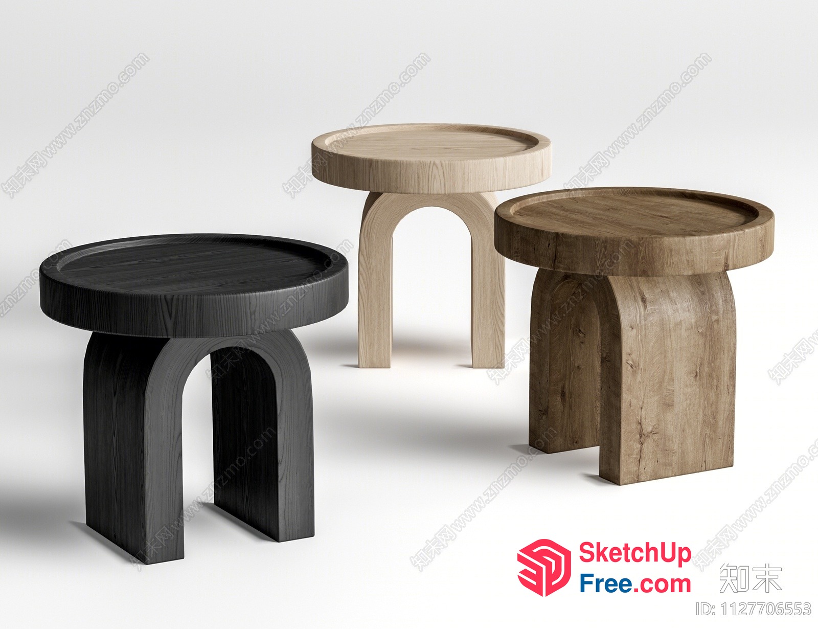 Minimalist Style Wooden Stools 3D SketchUp File