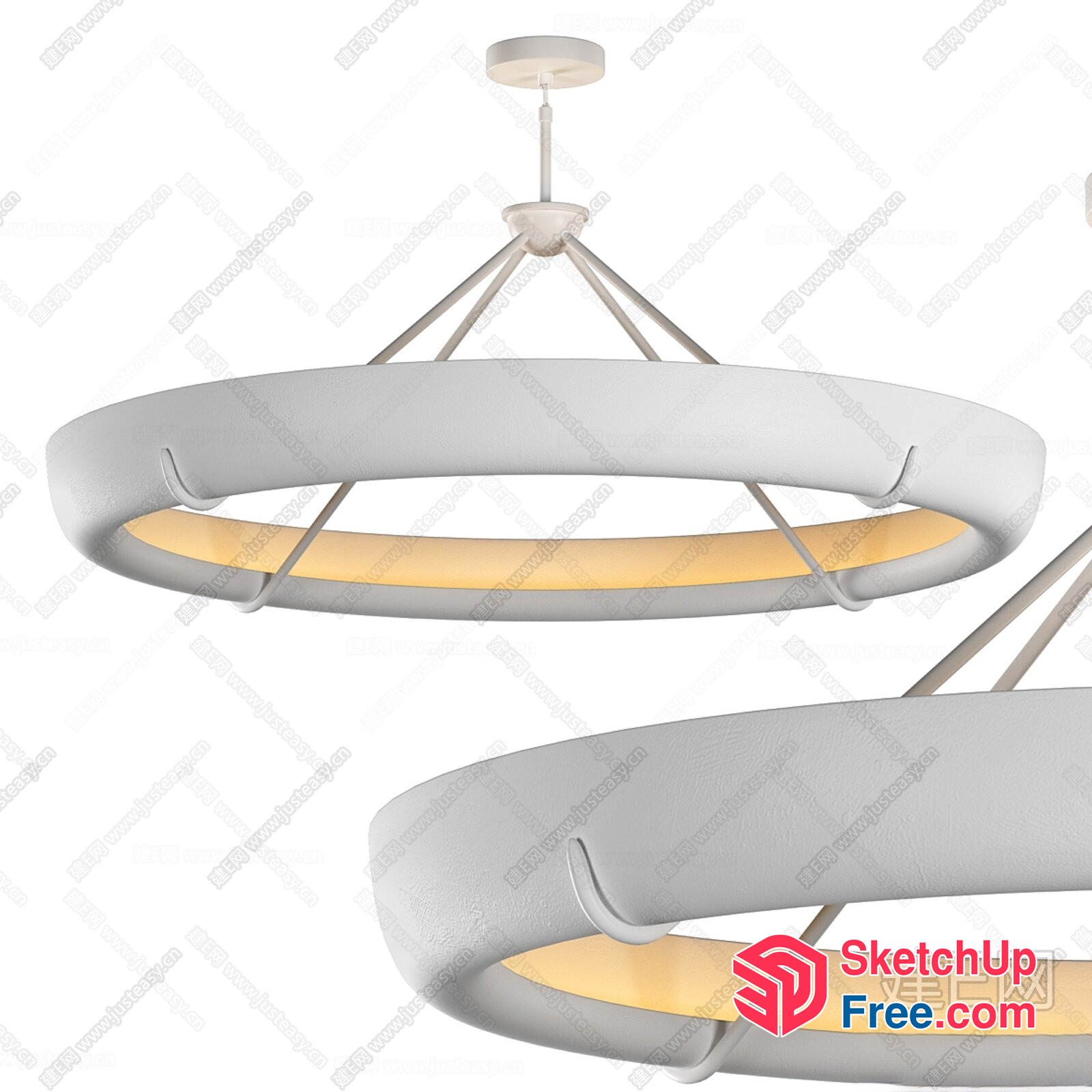 Circular Ceiling Light Fixture With A Soft, Warm Glow 3D SketchUp File