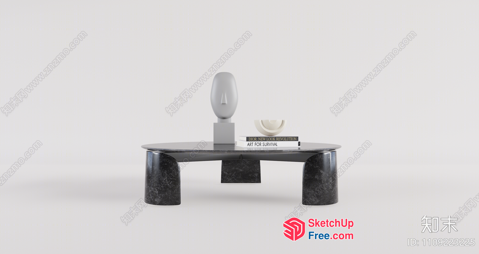 Minimalist Living Room Furniture With Modern Coffee Table 3D SketchUp File