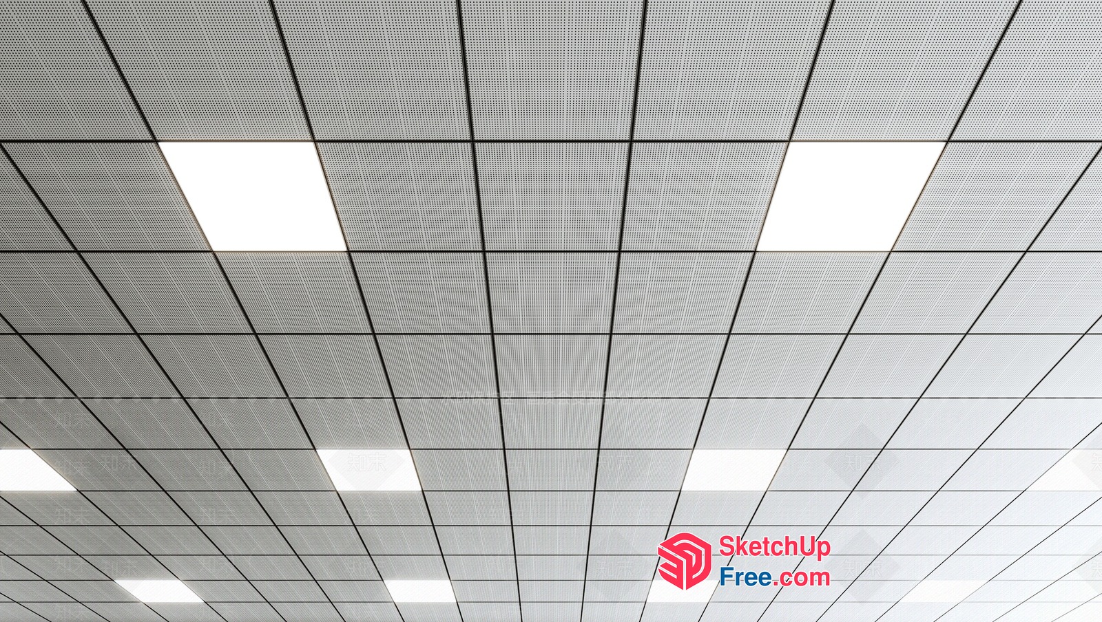 Modern Office Ceiling Tiles 3D SketchUp File