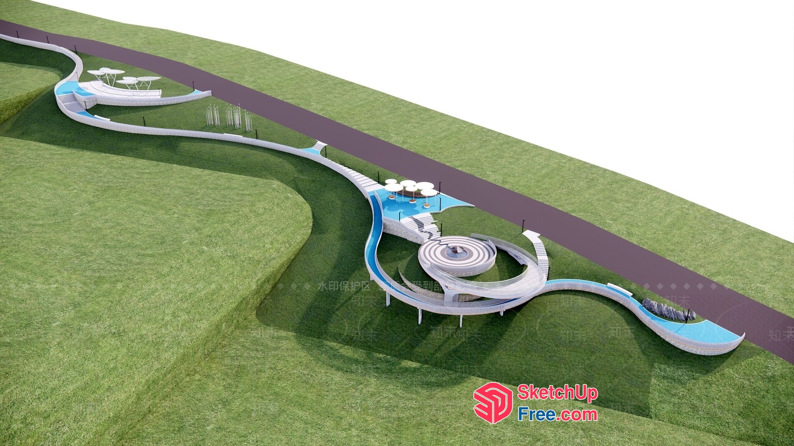 Modern Outdoor Park And Playground 3D SketchUp File