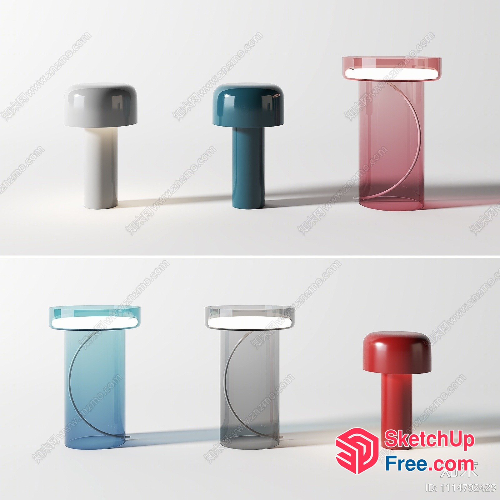 Minimalist Mushroom-Shaped Table Lamps 3D SketchUp File