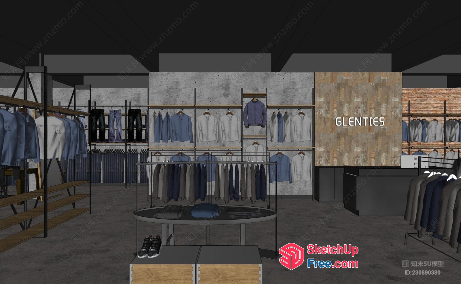 Fashionable Clothing Store Interior 3D SketchUp File