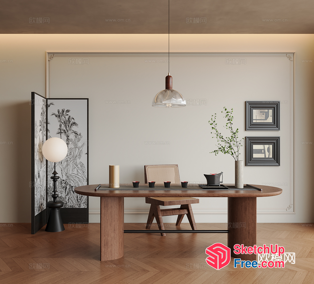Elegant And Modern Dining Room Design 3D SketchUp File