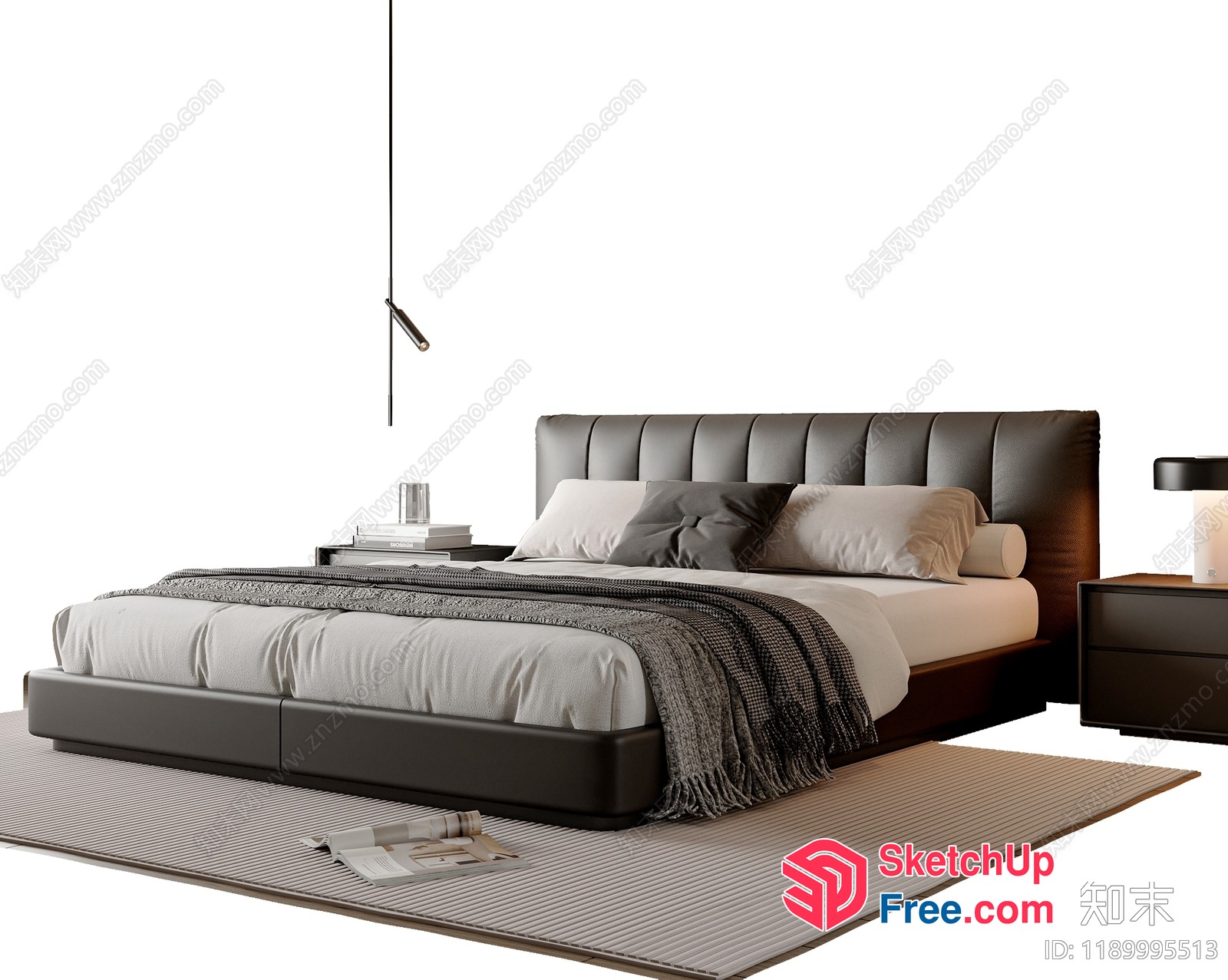 Modern Minimalist Bedroom Interior 3D SketchUp File