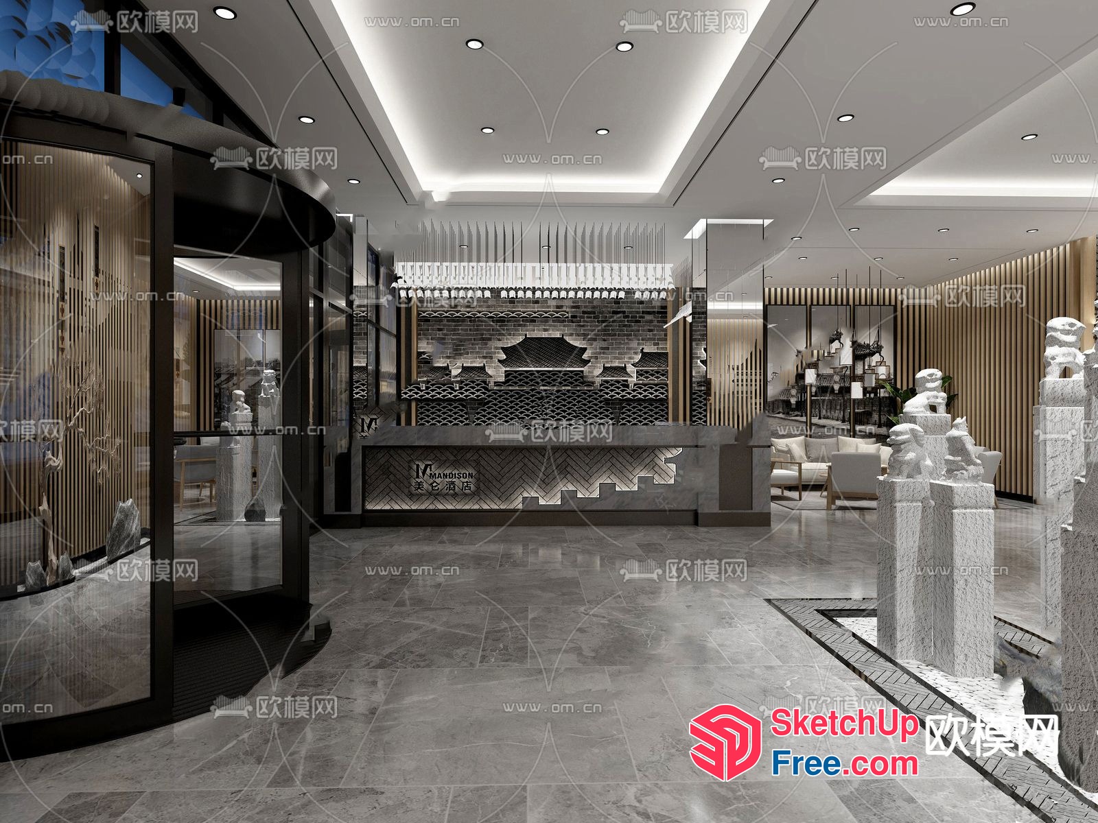 Modern And Elegant Commercial Street Interior 3D SketchUp File