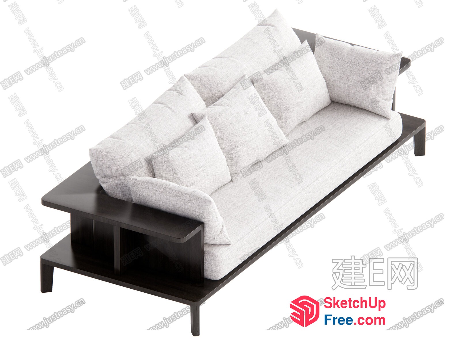 Modern Sofa With Built-In Coffee Table 3D SketchUp File