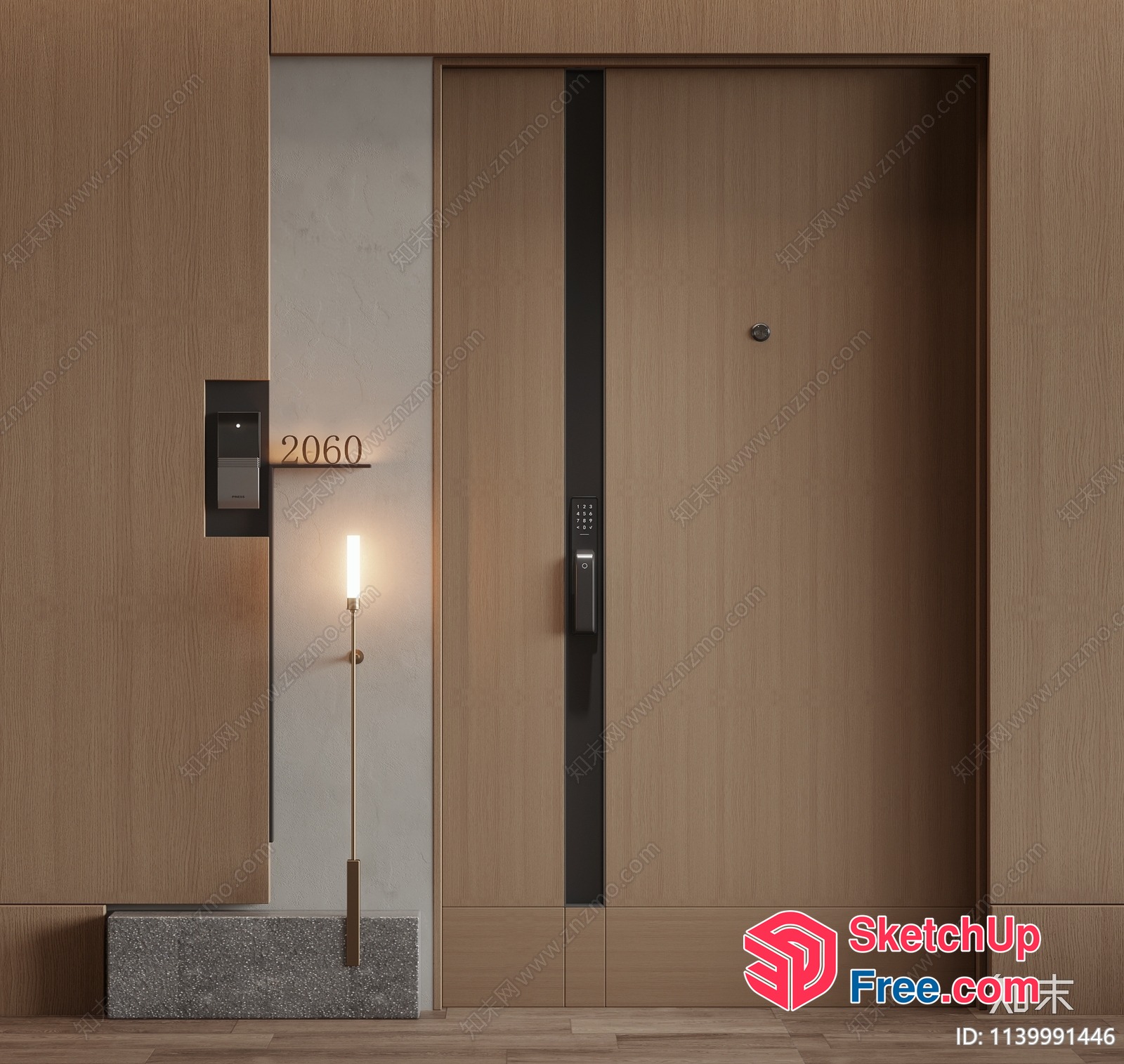 Modern Entrance With Elevator And Door 3D SketchUp File