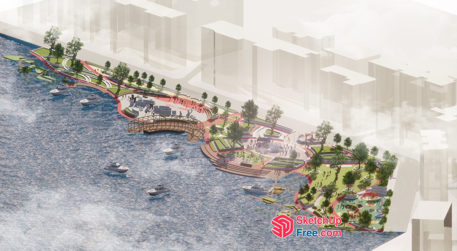 Serene Riverfront Oasis 3D SketchUp File