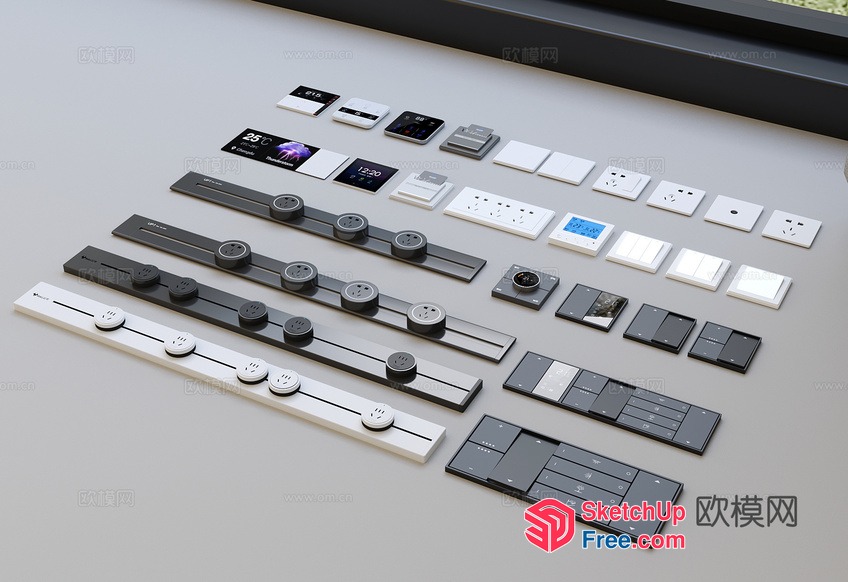 Modern Electrical Control Panels And Switches 3D SketchUp File