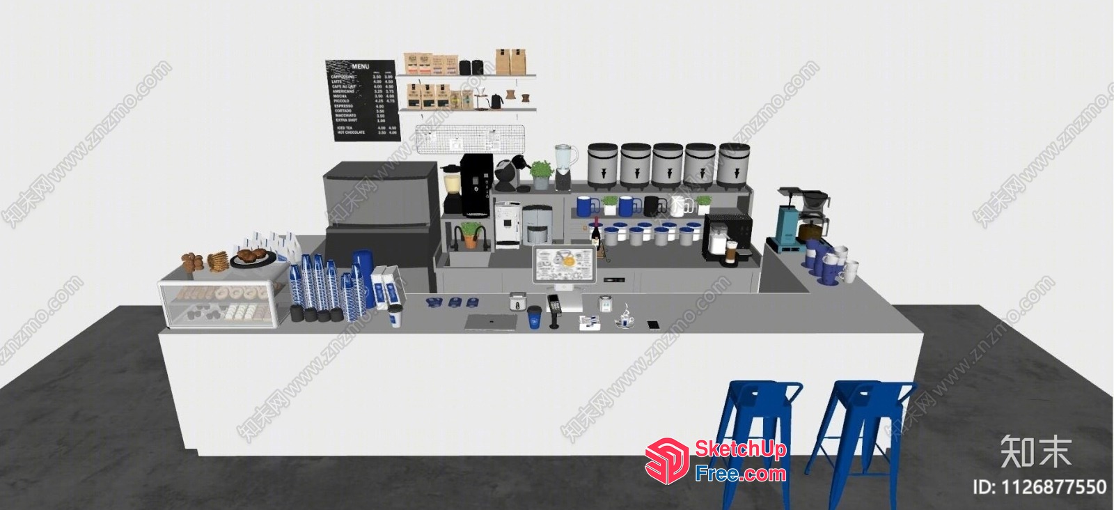 Coffee Shop Interior 3D SketchUp File