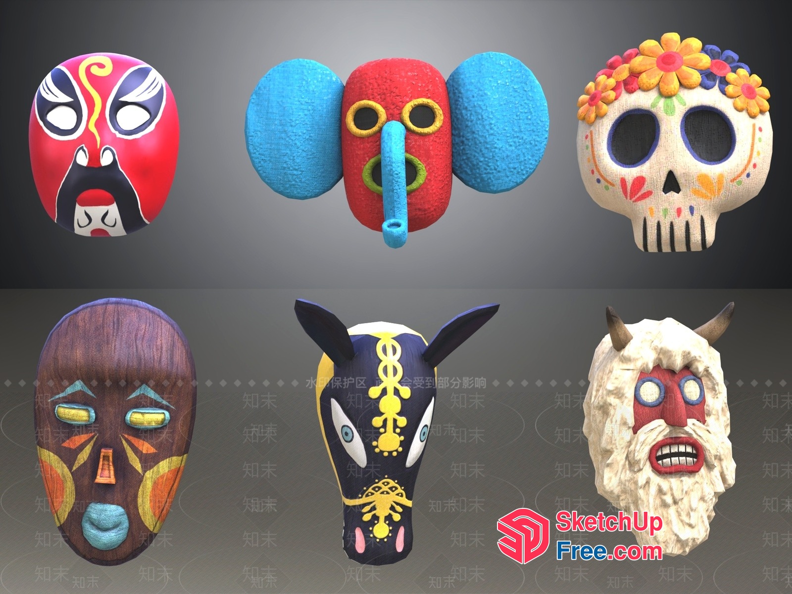 Unique Decorative Masks 3D SketchUp File