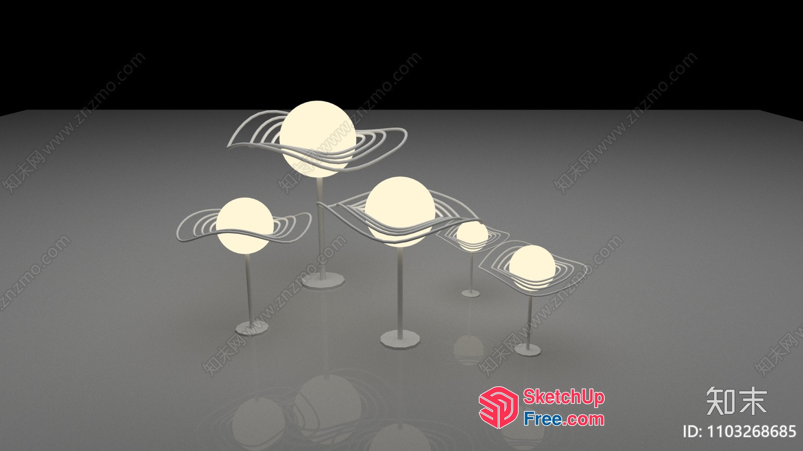 3D Models Of Planets On Stands 3D SketchUp File