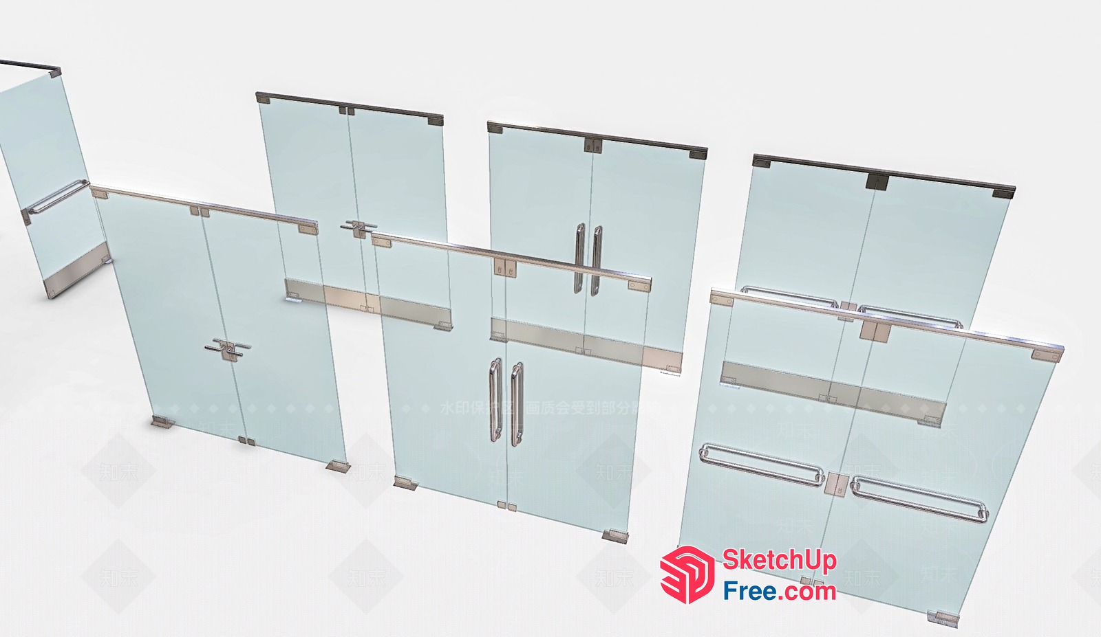 Glass Door And Window Collection 3D SketchUp File