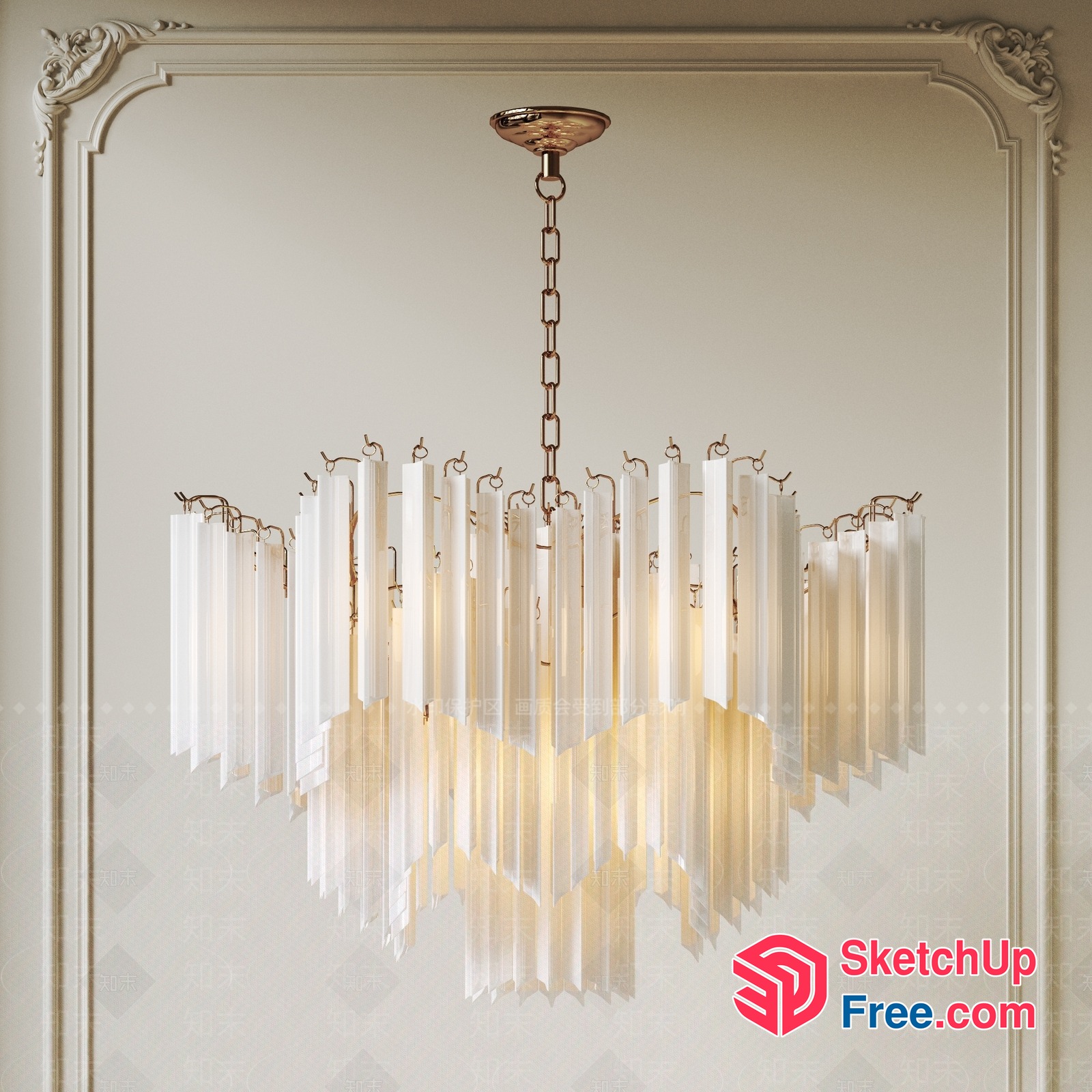 Elegant Crystal Chandelier 3D SketchUp File