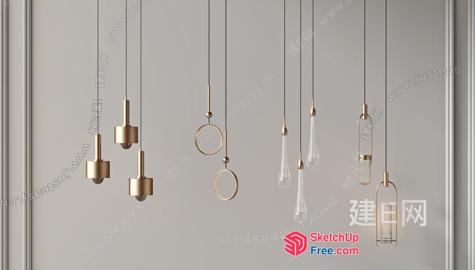 Elegant Hanging Light Fixtures In A Modern Style 3D SketchUp File