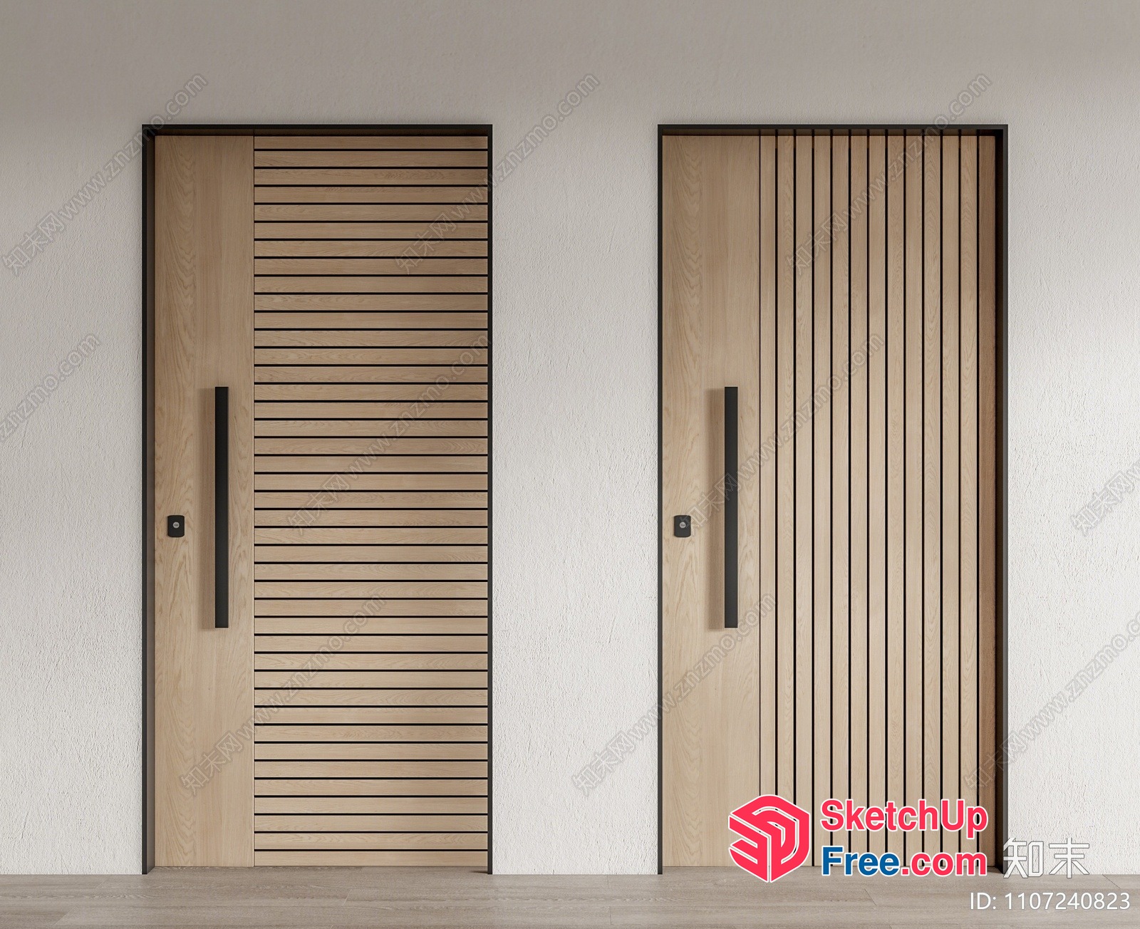 Modern Slatted Door Designs 3D SketchUp File