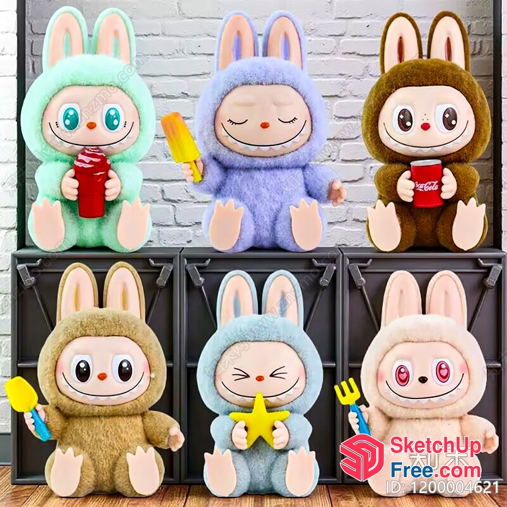Adorable Cartoon Bunny Decorations 3D SketchUp File