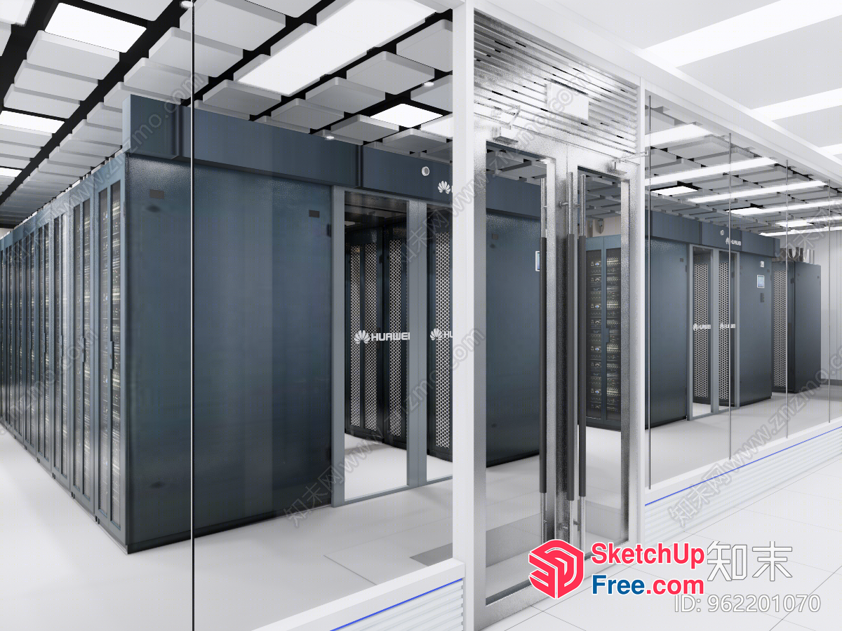 Modern Server Room Interior 3D SketchUp File