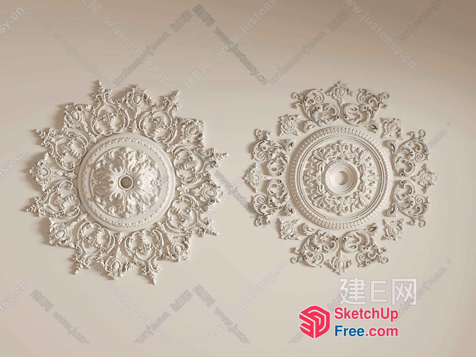 Intricate Ornate Ceiling Decorations 3D SketchUp File