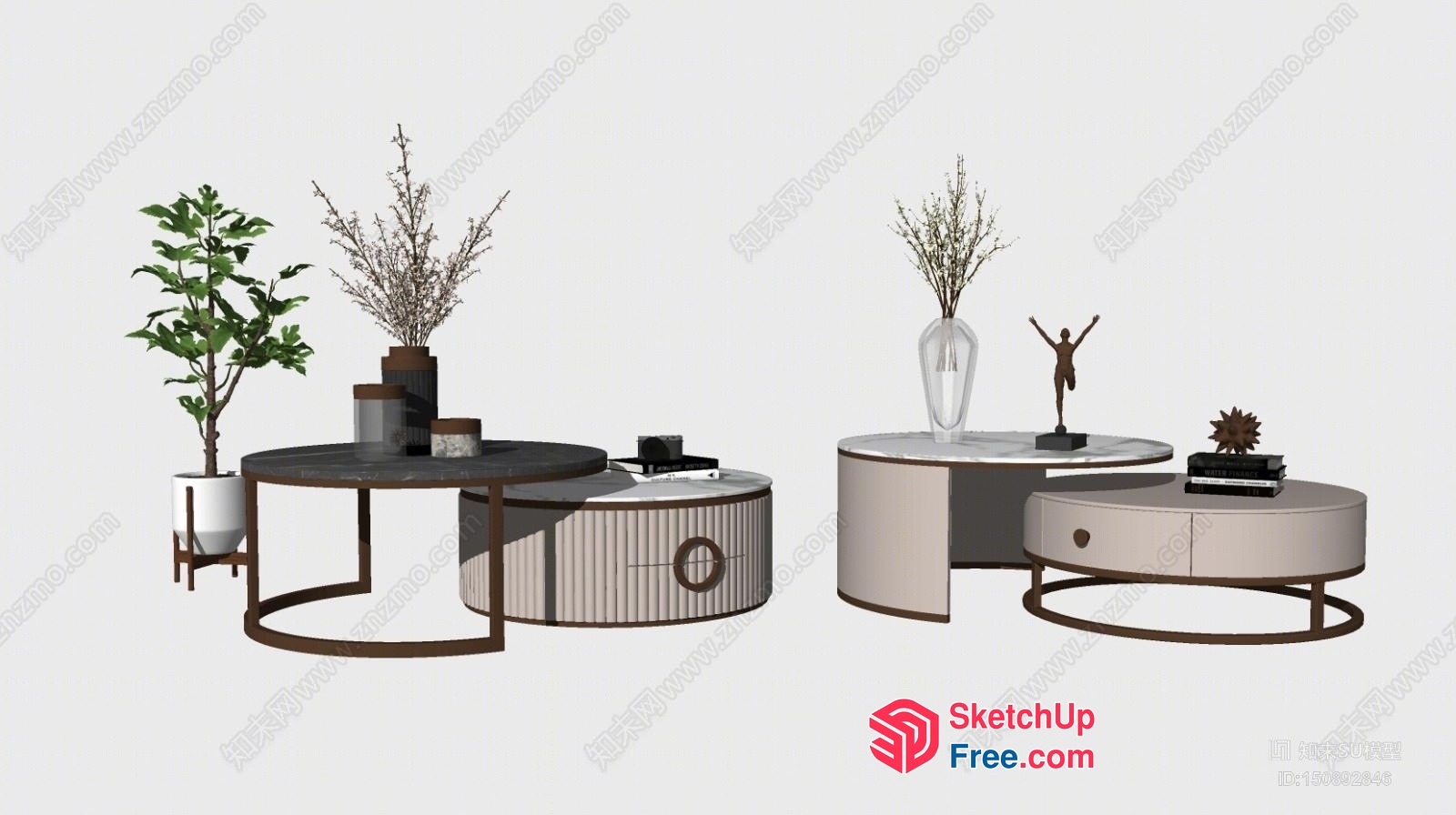 Elegant Coffee Table Set 3D SketchUp File