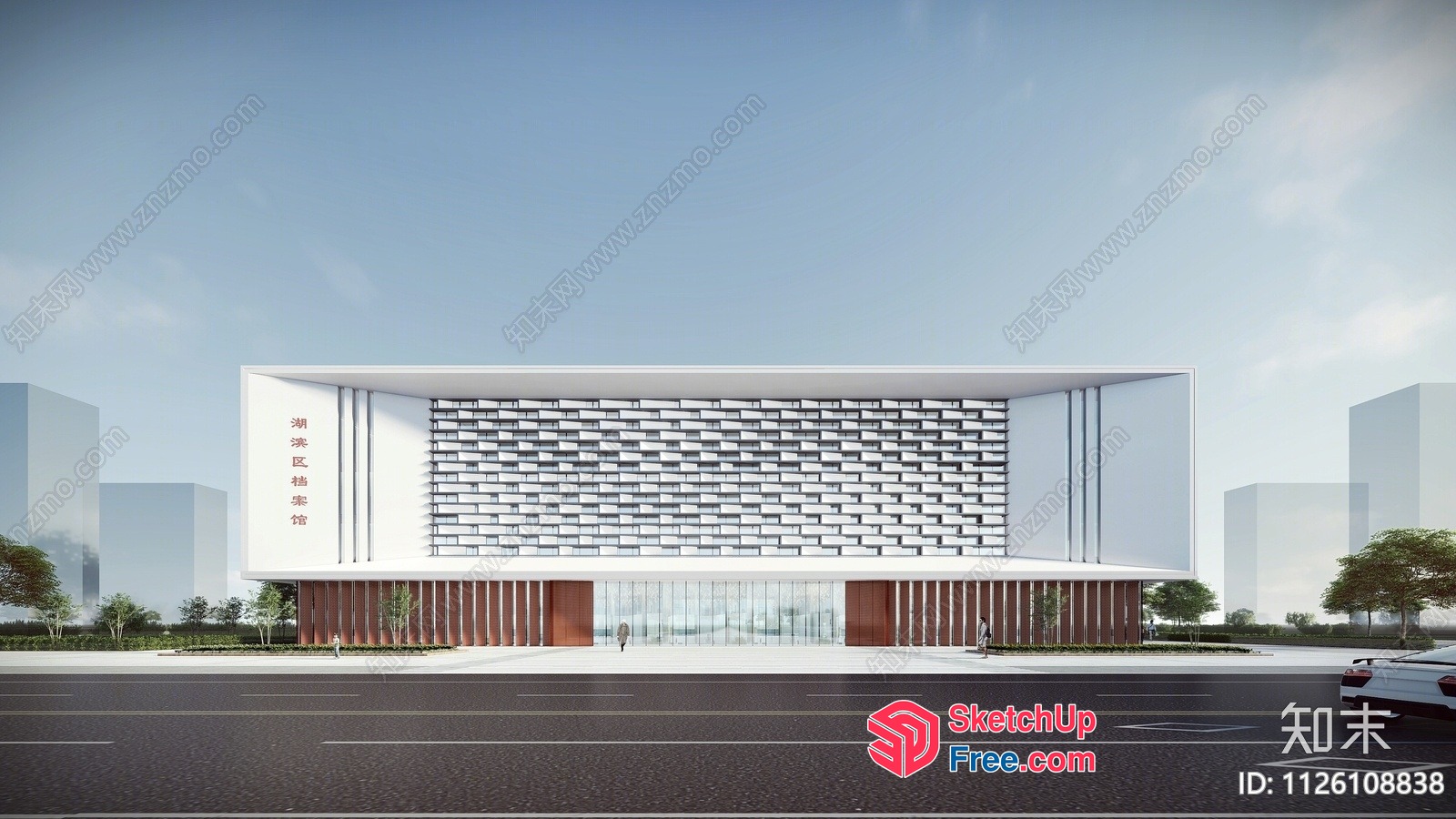 Modern Exterior Building Facade 3D SketchUp File