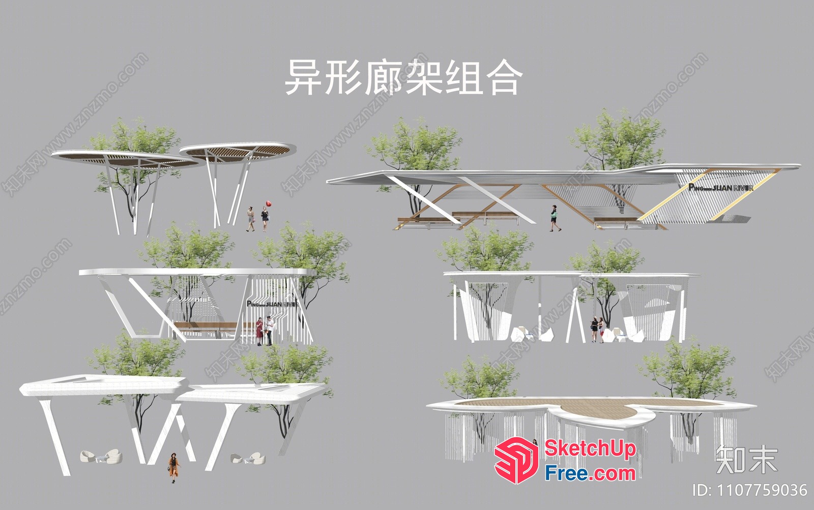 Modern Outdoor Treehouse With Suspended Deck 3D SketchUp File