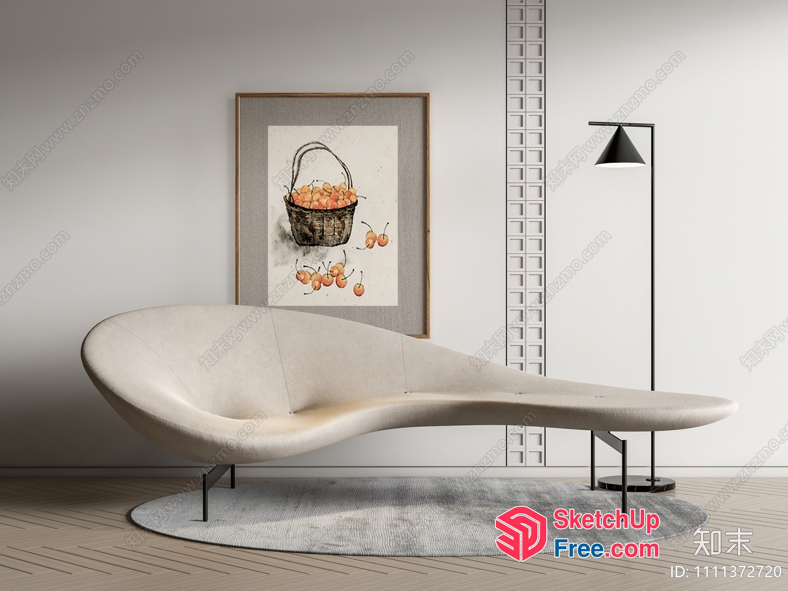 Modern Minimalist Creamy Style Interior With Unique Furniture 3D SketchUp File