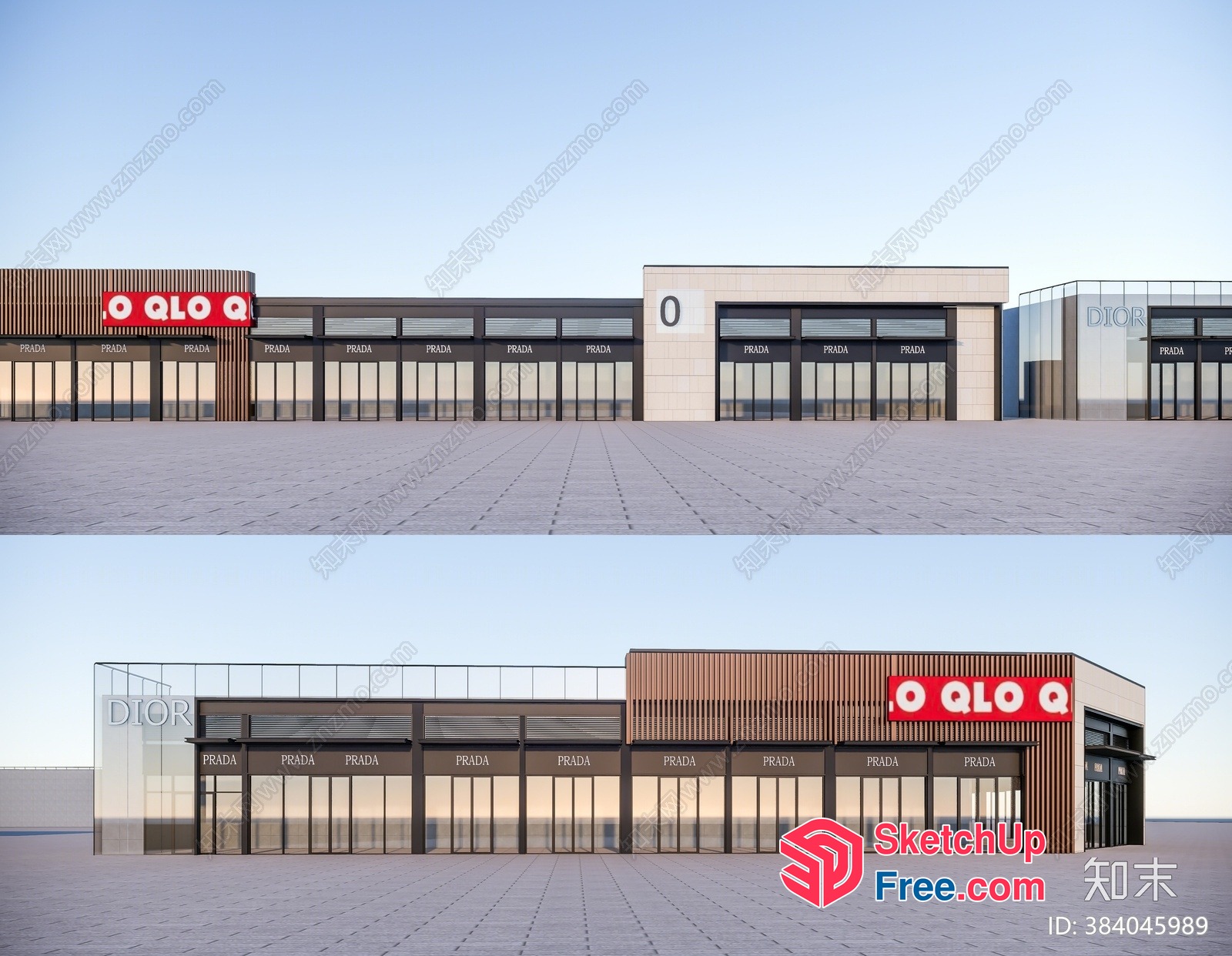 Modern Commercial Street Cladding 3D SketchUp File