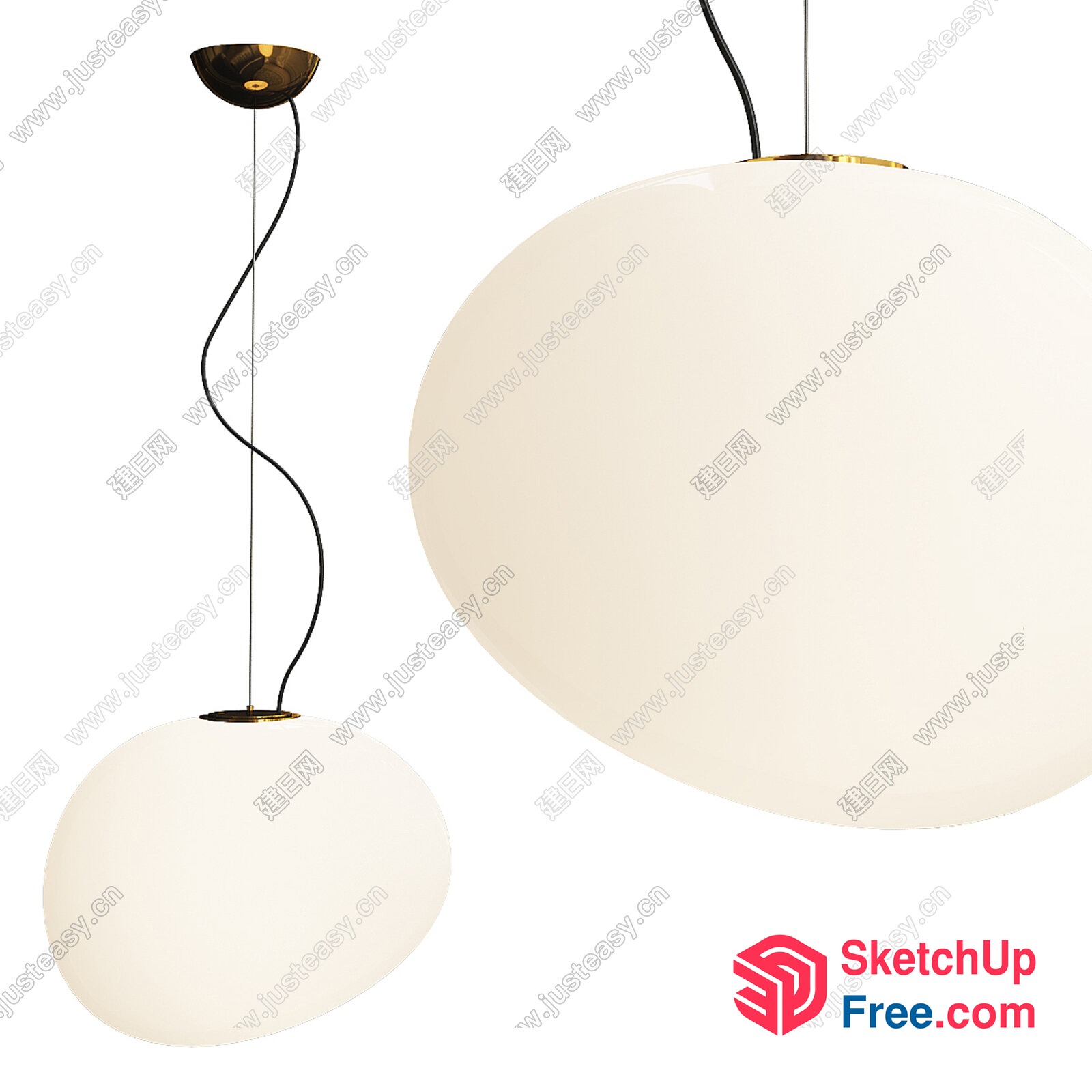 Elegant Modern Minimalist Ceiling Light Fixture 3D SketchUp File