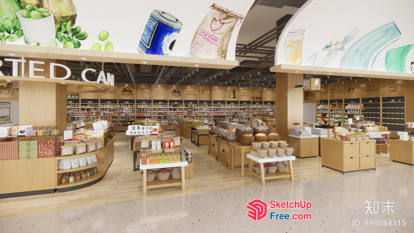 Modern Grocery Store Interior Design 3D SketchUp File