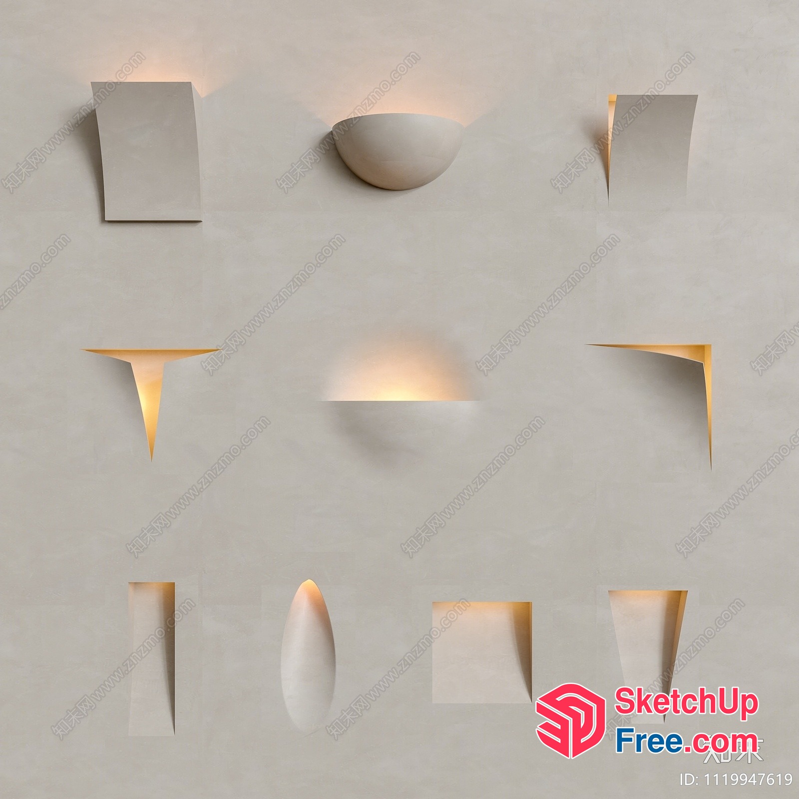 Minimalist Modern Wall Lighting Designs 3D SketchUp File