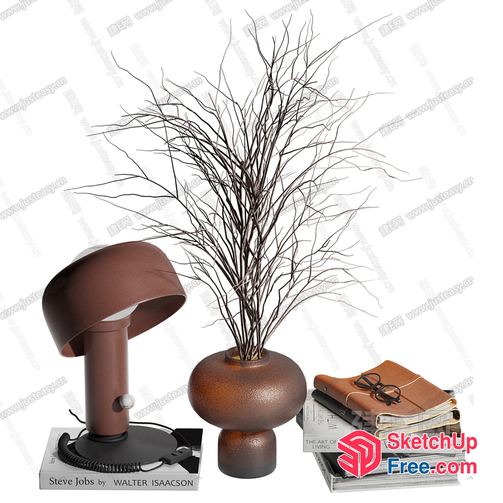 Minimalist Decorative Arrangement With Brown Hues 3D SketchUp File