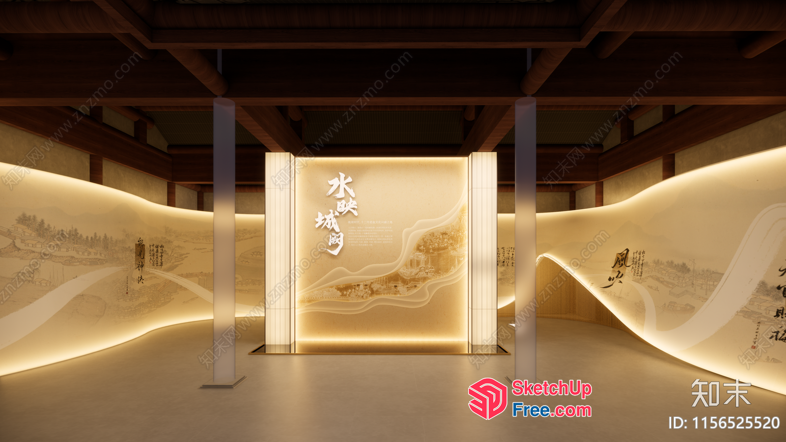 Elegant And Sophisticated Chinese-Inspired Interior Design 3D SketchUp File