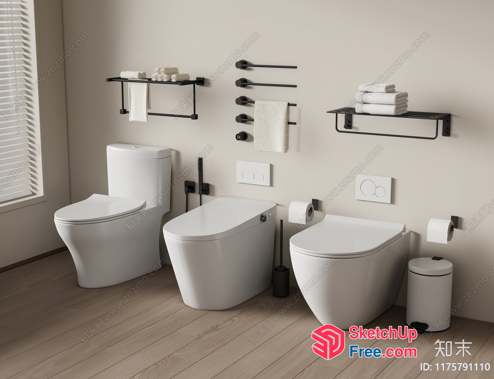 Modern White Bathroom With Sleek Fixtures And Minimalist Decor 3D SketchUp File