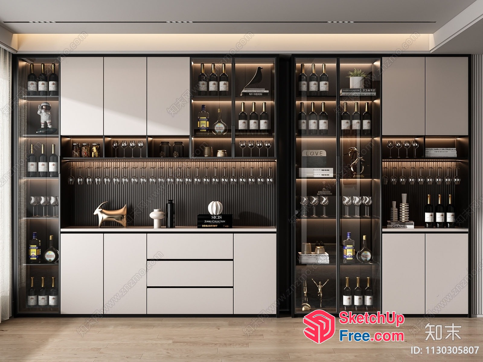 Luxurious Modern Wine Bar Interior 3D SketchUp File