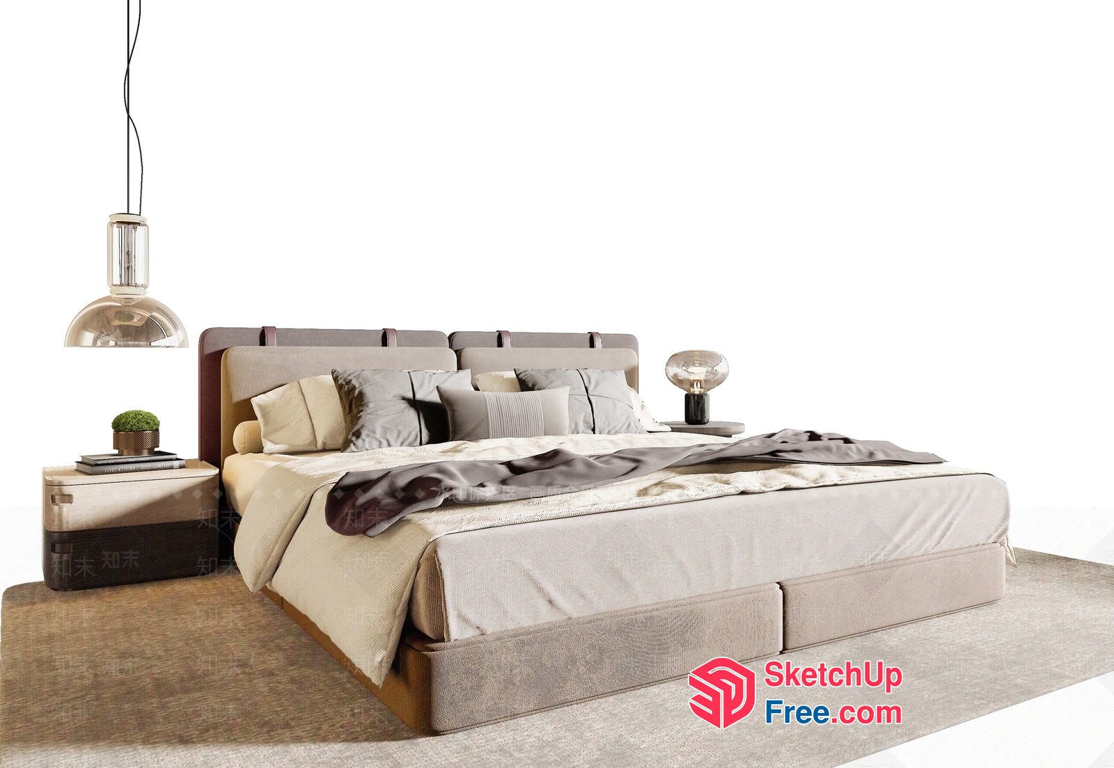 Elegant Minimalist Style Bedroom Furniture 3D SketchUp File