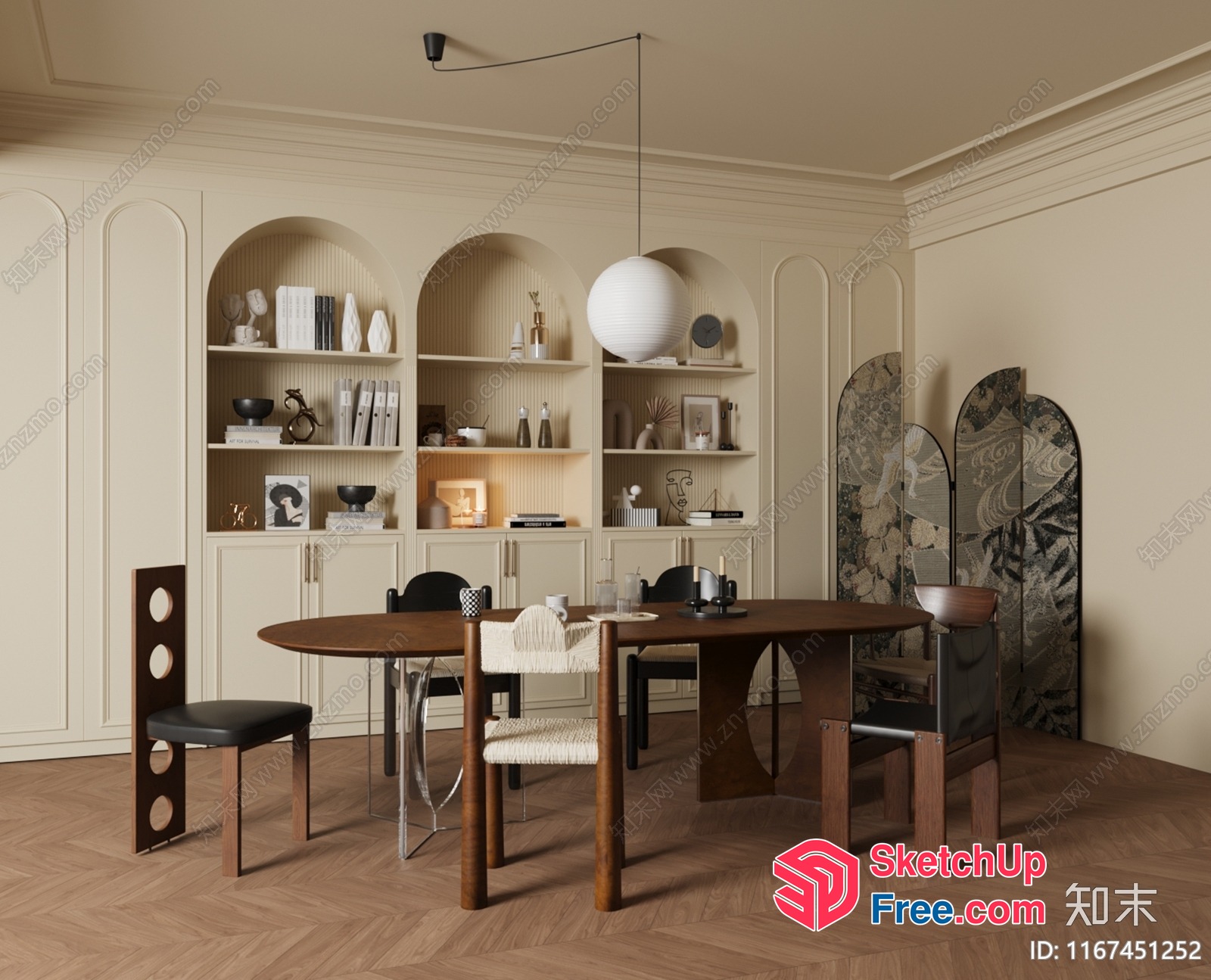 Classic Moulding Dining Room 3D SketchUp File