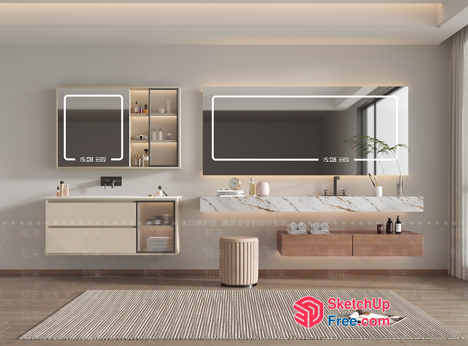 Modern Bathroom Interior With Sleek And Stylish Decor 3D SketchUp File