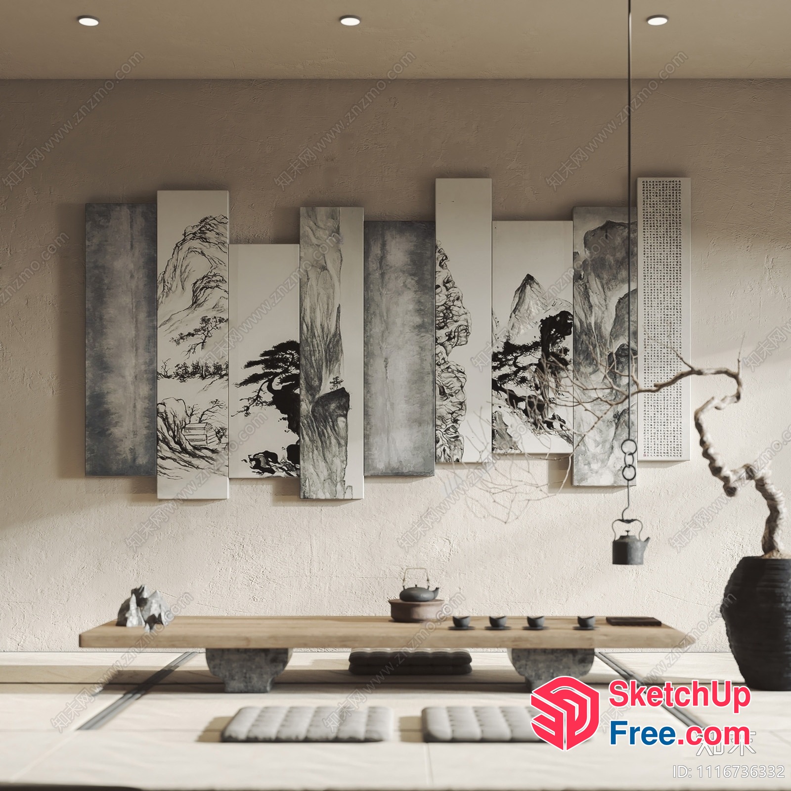 Asian-Inspired Minimalist Decor 3D SketchUp File