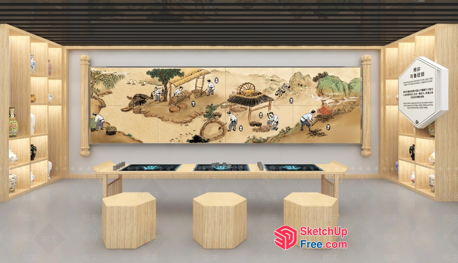 Asian-Inspired Traditional Scene 3D SketchUp File