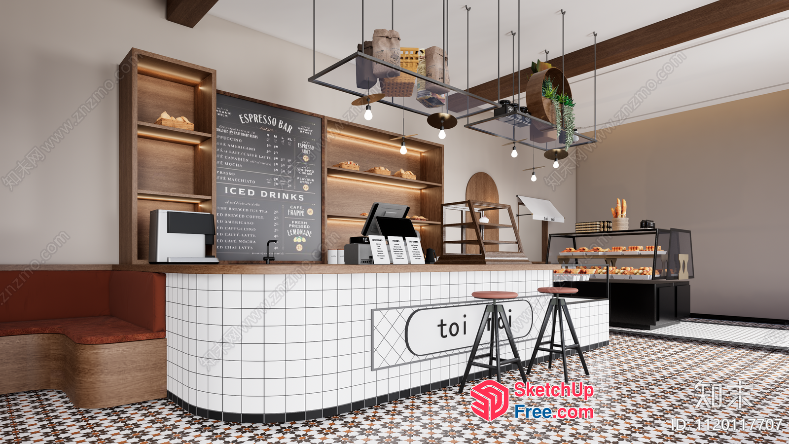 Modern Coffee Shop Interior With Sleek Counter And Charming Decor 3D SketchUp File
