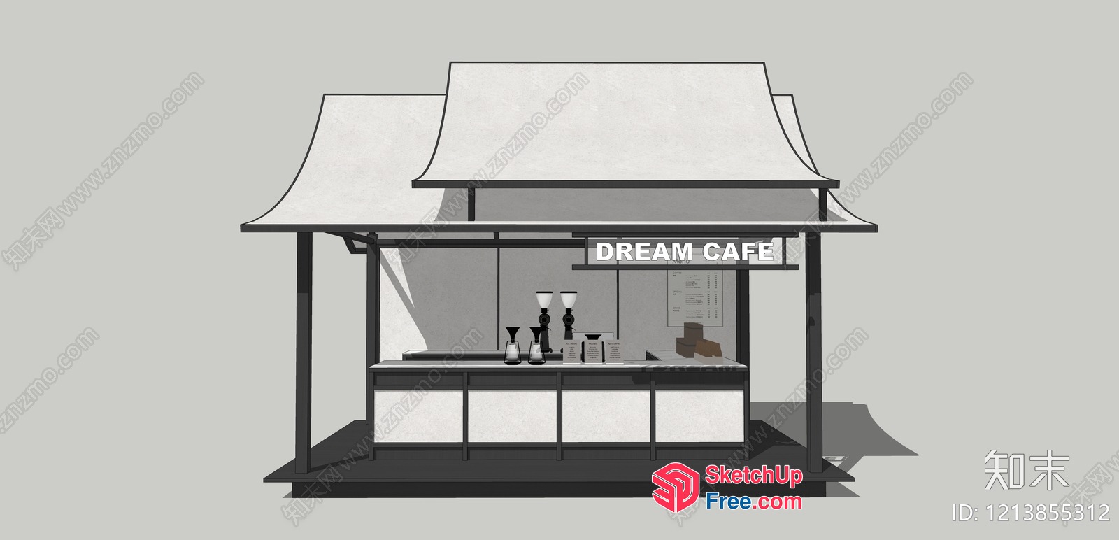 Japanese Style Coffee Shop 3D SketchUp File