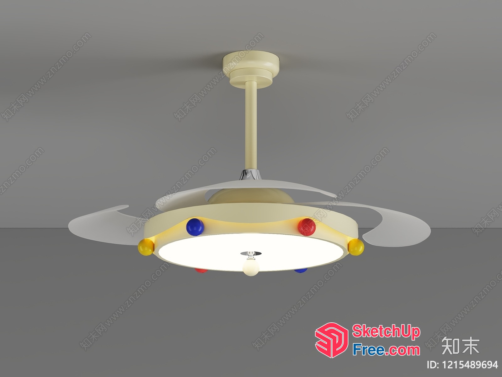 Ceiling Light Fixture With Colorful Accents 3D SketchUp File