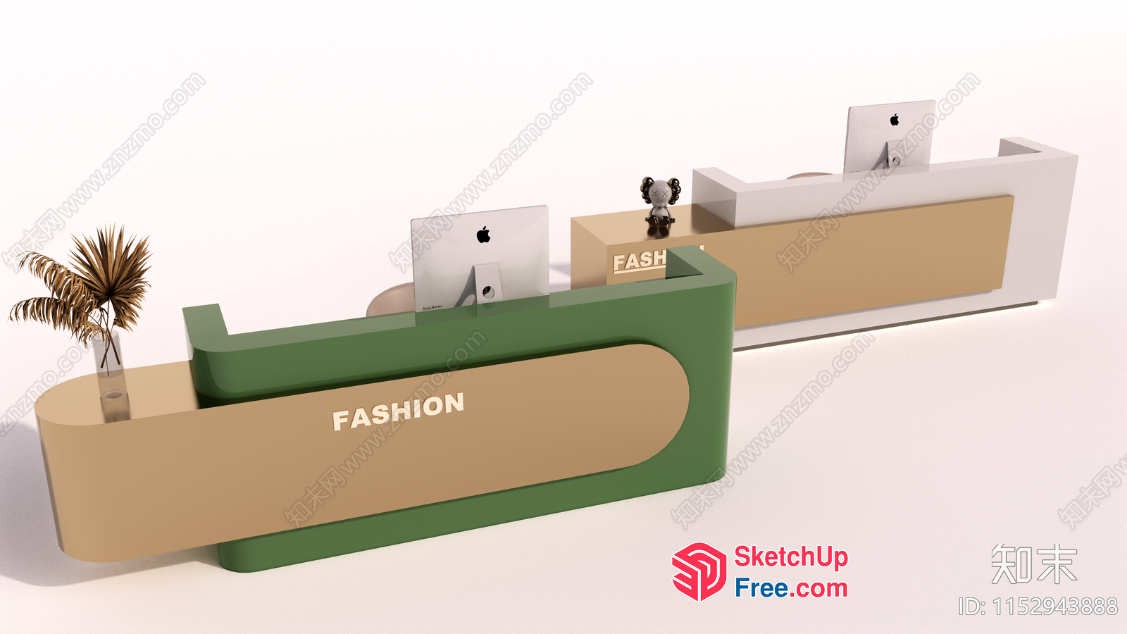 Modern Reception Desk For Fashion Stores 3D SketchUp File