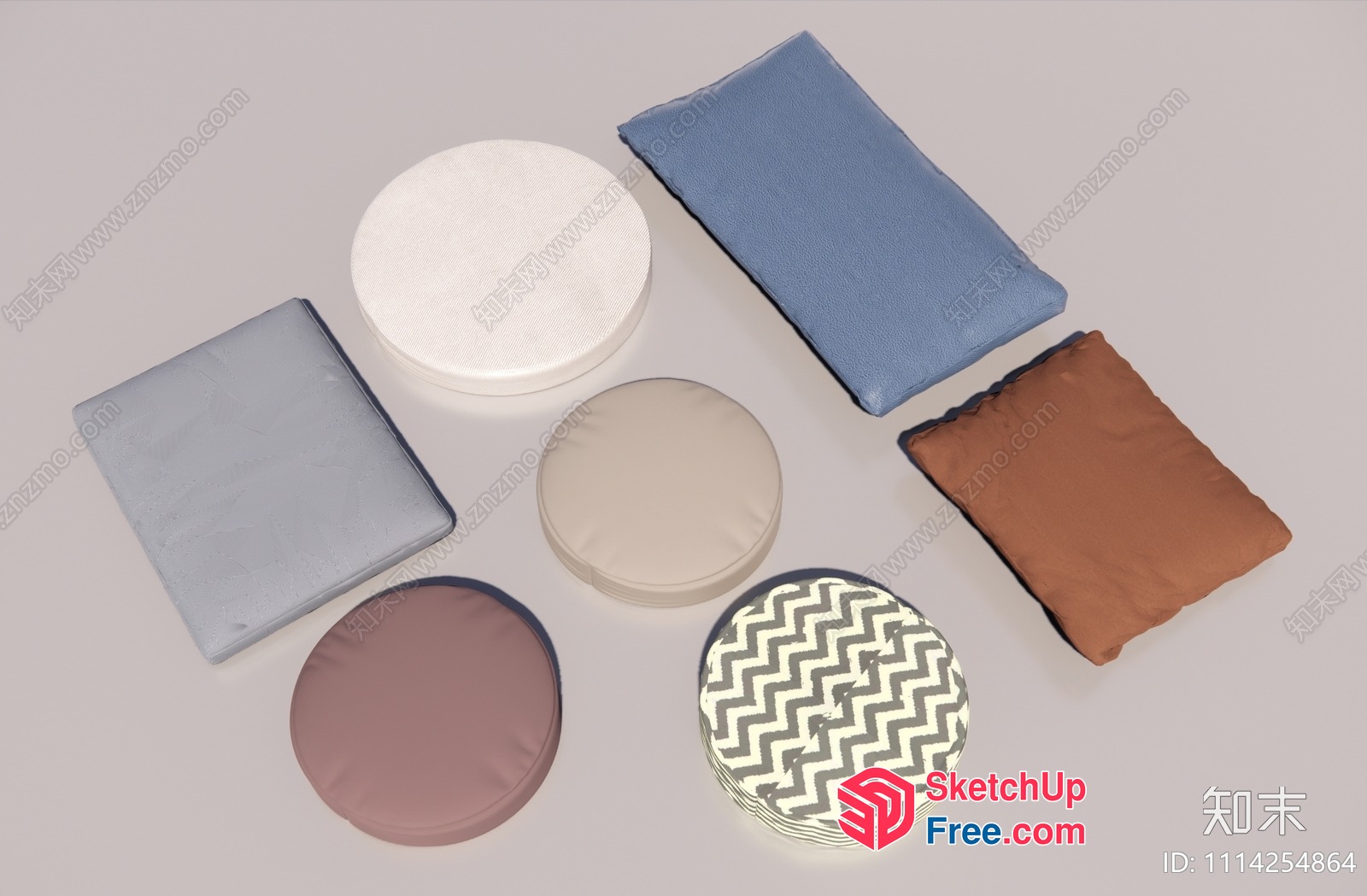 Various Shapes And Colors Of Fabric And Leather 3D SketchUp File