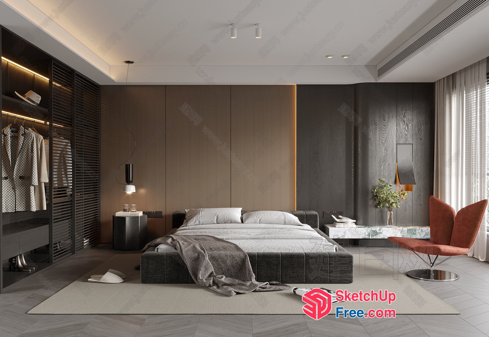 Modern Bedroom Interior Design 3D SketchUp File