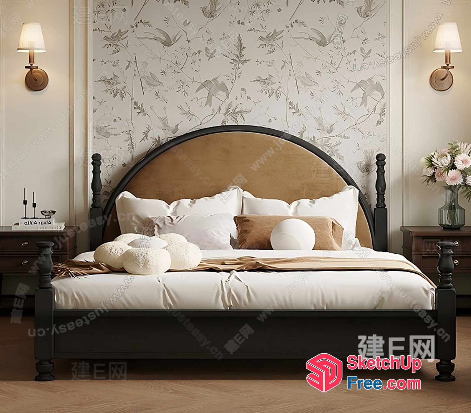 Elegant And Serene Bedroom Interior 3D SketchUp File