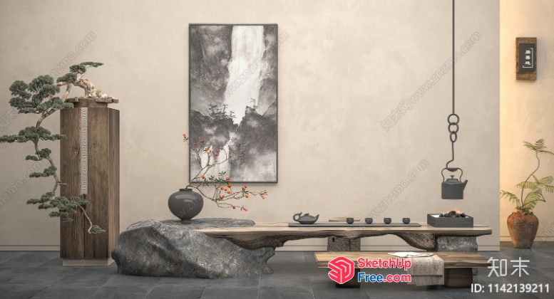 Wabi-Sabi Style Japanese Decor 3D SketchUp File