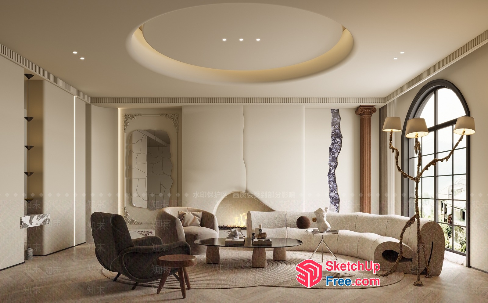 Elegant And Modern Living Room Design 3D SketchUp File